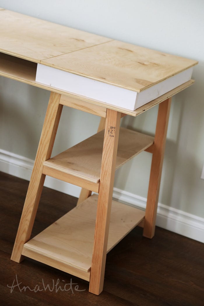 Sawhorse table outlet legs